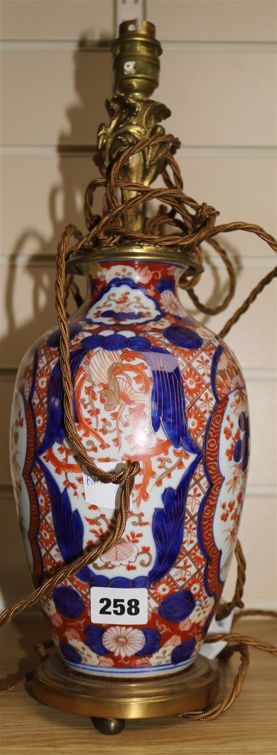 An ormolu mounted Imari lamp